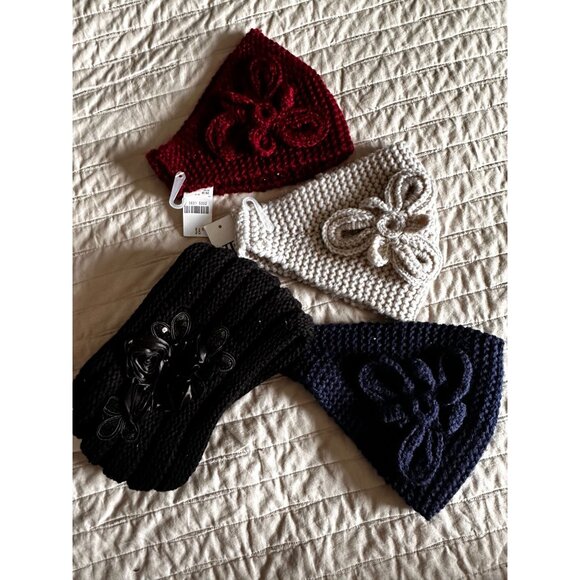 Amazing collection of 4 knit super cute winter headbands 2 NWT - Picture 1 of 7